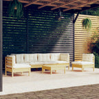 vidaXL 7-tlg. Garten-Lounge-Set mit Kissen Massivholz Kiefer