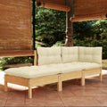 vidaXL 3-tlg. Garten-Lounge-Set mit Kissen Massivholz Kiefer