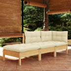 vidaXL 3-tlg. Garten-Lounge-Set mit Kissen Massivholz Kiefer