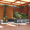 vidaXL 11-tlg. Garten-Lounge-Set mit Kissen Kiefer Massivholz