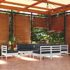 vidaXL 11-tlg. Garten-Lounge-Set mit Kissen Kiefer Massivholz