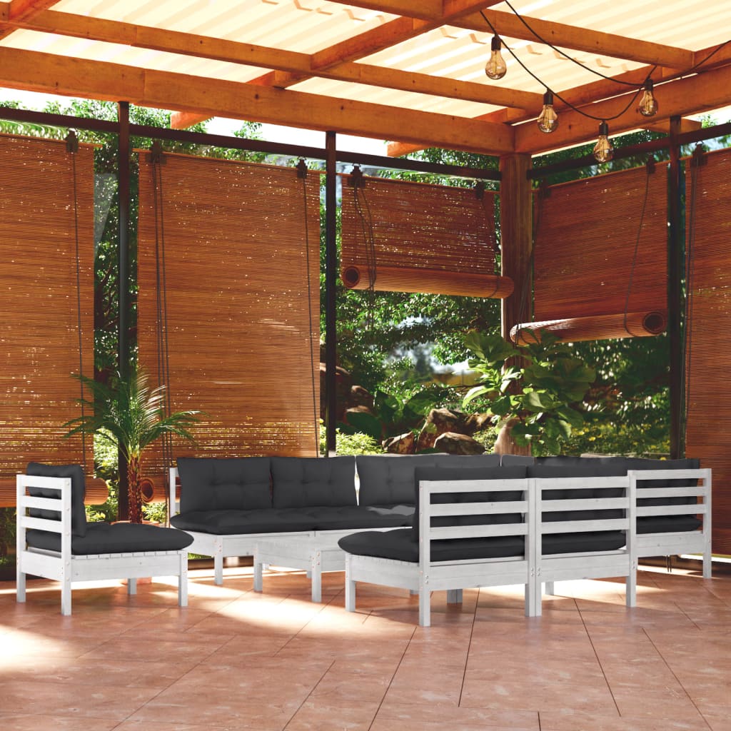 vidaXL 11-tlg. Garten-Lounge-Set mit Kissen Kiefer Massivholz