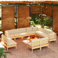 vidaXL 13-tlg. Garten-Lounge-Set mit Kissen Massivholz Kiefer