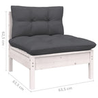vidaXL 14-tlg. Garten-Lounge-Set mit Kissen Weiß Kiefer Massivholz