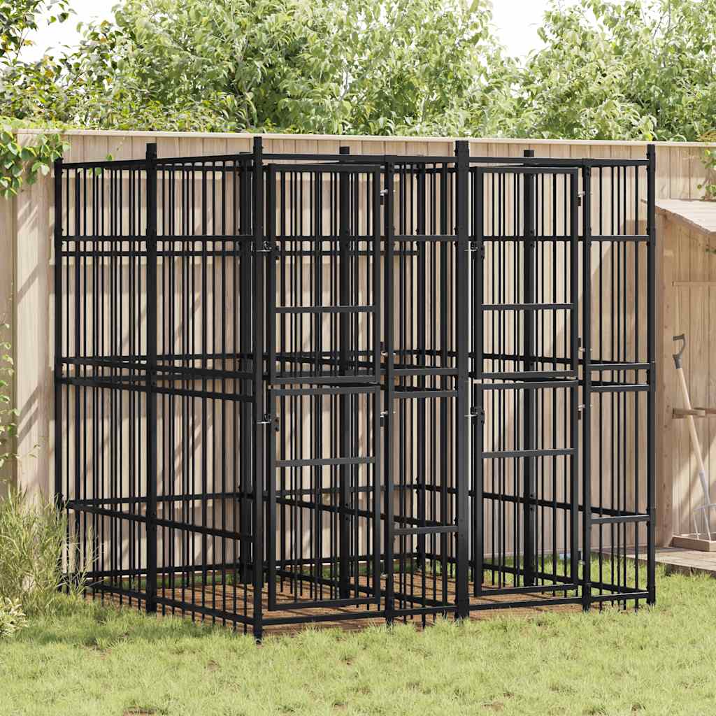 vidaXL Outdoor-Hundezwinger Stahl 3,69 m²