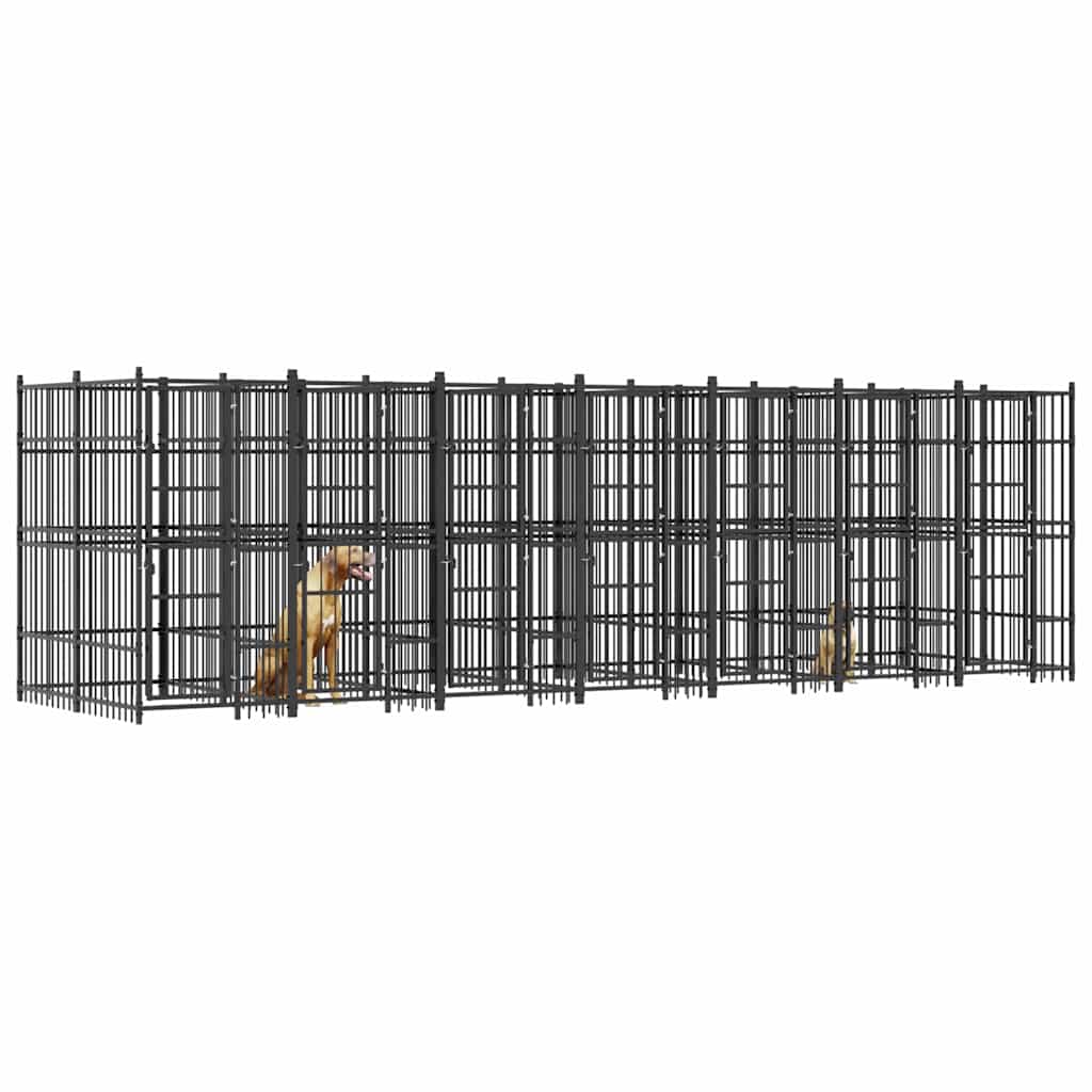 vidaXL Outdoor-Hundezwinger Stahl 12,9 m²