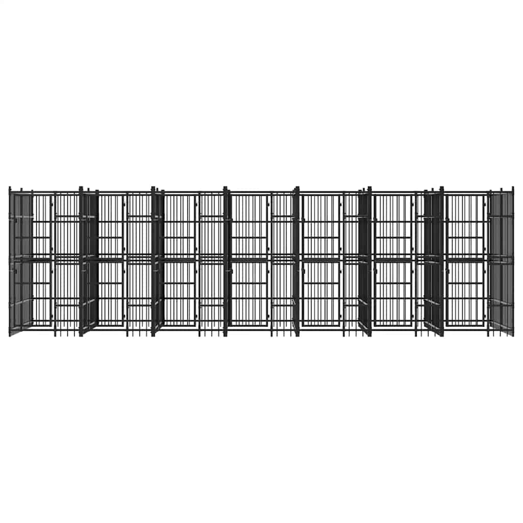 vidaXL Outdoor-Hundezwinger Stahl 12,9 m²