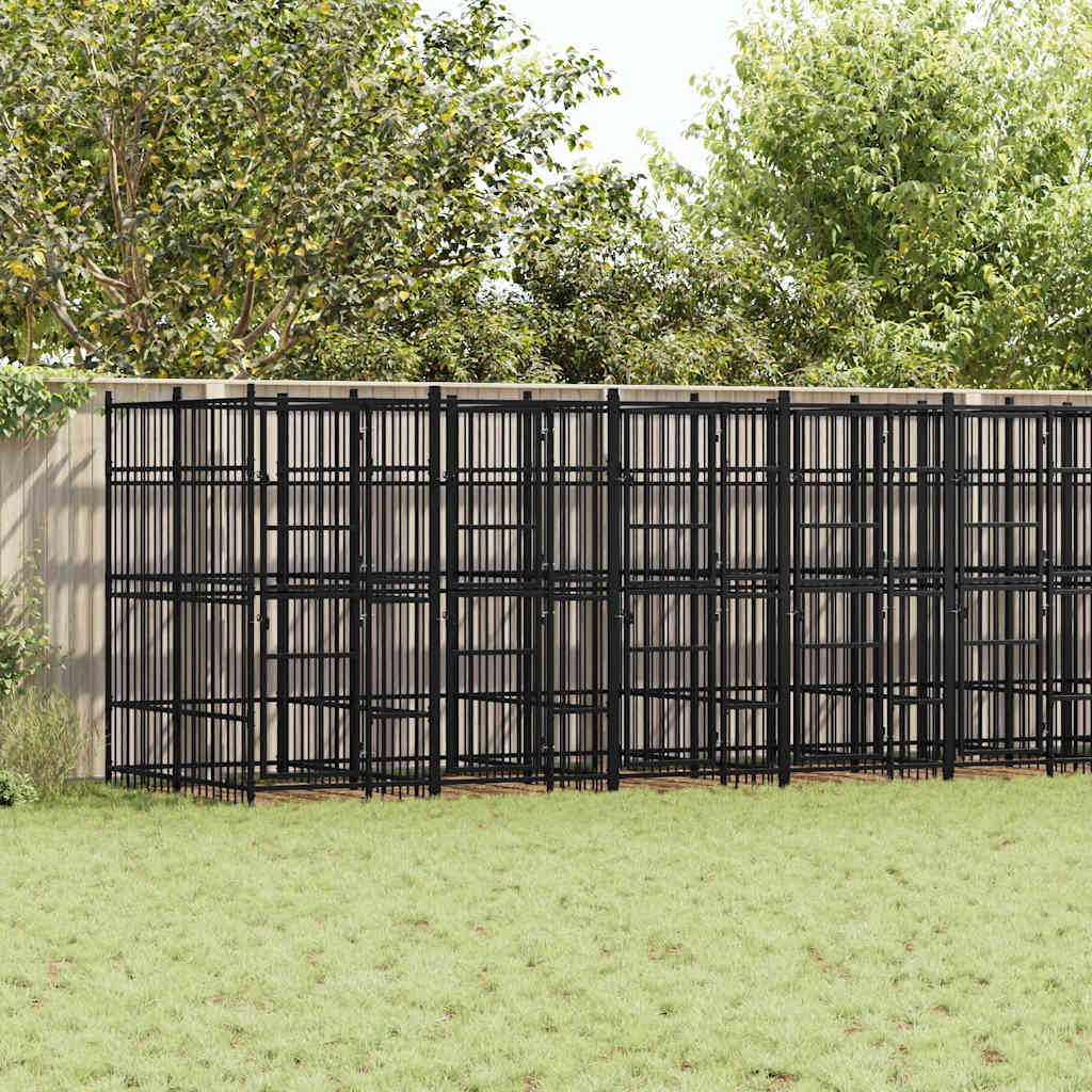 vidaXL Outdoor-Hundezwinger Stahl 16,59 m²