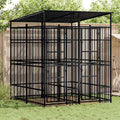 vidaXL Outdoor-Hundezwinger mit Dach Stahl 3,69 m²