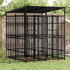 vidaXL Outdoor-Hundezwinger mit Dach Stahl 3,69 m²