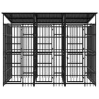 vidaXL Outdoor-Hundezwinger mit Dach Stahl 5,53 m²