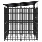 vidaXL Outdoor-Hundezwinger mit Dach Stahl 5,53 m²