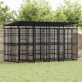 vidaXL Outdoor-Hundezwinger mit Dach Stahl 7,37 m²