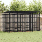 vidaXL Outdoor-Hundezwinger mit Dach Stahl 7,37 m²