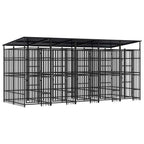 vidaXL Outdoor-Hundezwinger mit Dach Stahl 9,22 m²