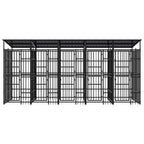 vidaXL Outdoor-Hundezwinger mit Dach Stahl 9,22 m²