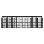 vidaXL Outdoor-Hundezwinger mit Dach Stahl 14,75 m²