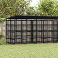 vidaXL Outdoor-Hundezwinger mit Dach Stahl 14,75 m²