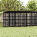 vidaXL Outdoor-Hundezwinger mit Dach Stahl 18,43 m²