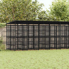 vidaXL Outdoor-Hundezwinger mit Dach Stahl 18,43 m²