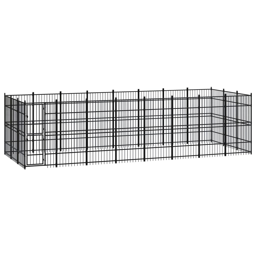 vidaXL Outdoor-Hundezwinger Stahl 22,12 m²