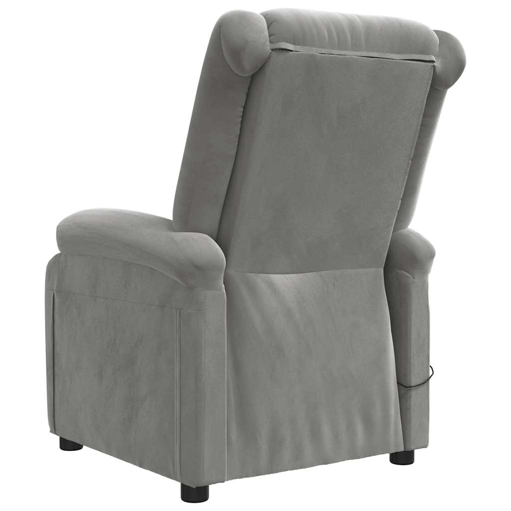 vidaXL Massagesessel Hellgrau Samt