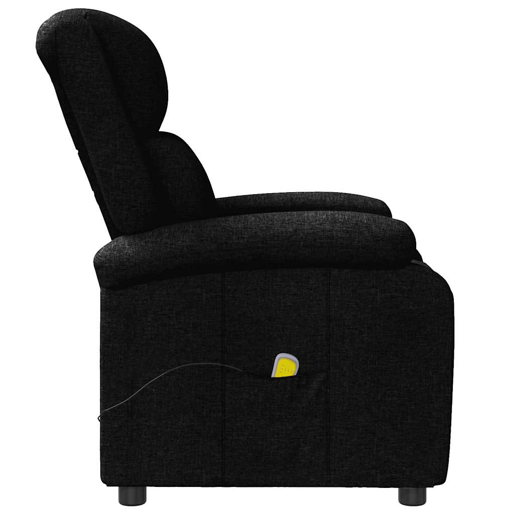 vidaXL Ohrensessel mit Massagefunktion Schwarz Stoff