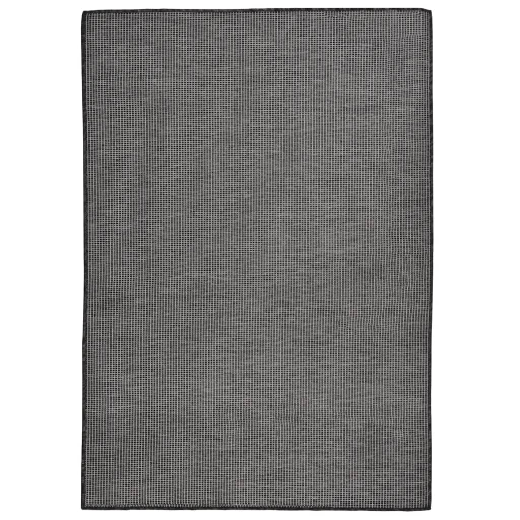 vidaXL Outdoor-Teppich Flachgewebe 140x200 cm Grau