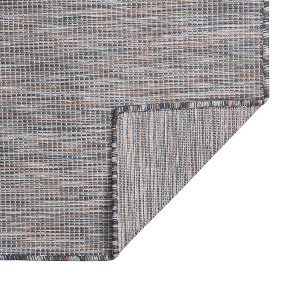 vidaXL Outdoor-Teppich Flachgewebe 80x250 cm Braun und Blau