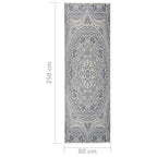 vidaXL Outdoor-Teppich Flachgewebe 80x250 cm Blaues Muster