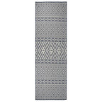 vidaXL Outdoor-Teppich Flachgewebe 80x250 cm Blau Gestreift