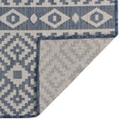 vidaXL Outdoor-Teppich Flachgewebe 80x250 cm Blau Gestreift