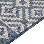 vidaXL Outdoor-Teppich Flachgewebe 80x250 cm Blau Gestreift