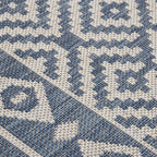vidaXL Outdoor-Teppich Flachgewebe 80x250 cm Blau Gestreift