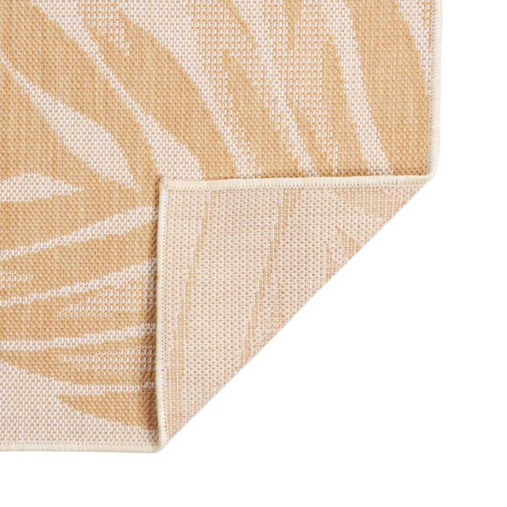 vidaXL Outdoor-Teppich Flachgewebe 80x250 cm Blattmuster