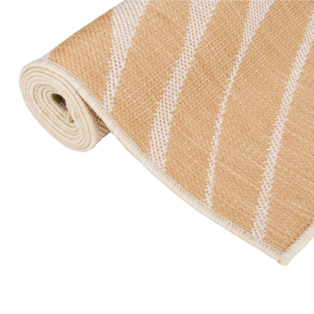 vidaXL Outdoor-Teppich Flachgewebe 80x250 cm Blattmuster