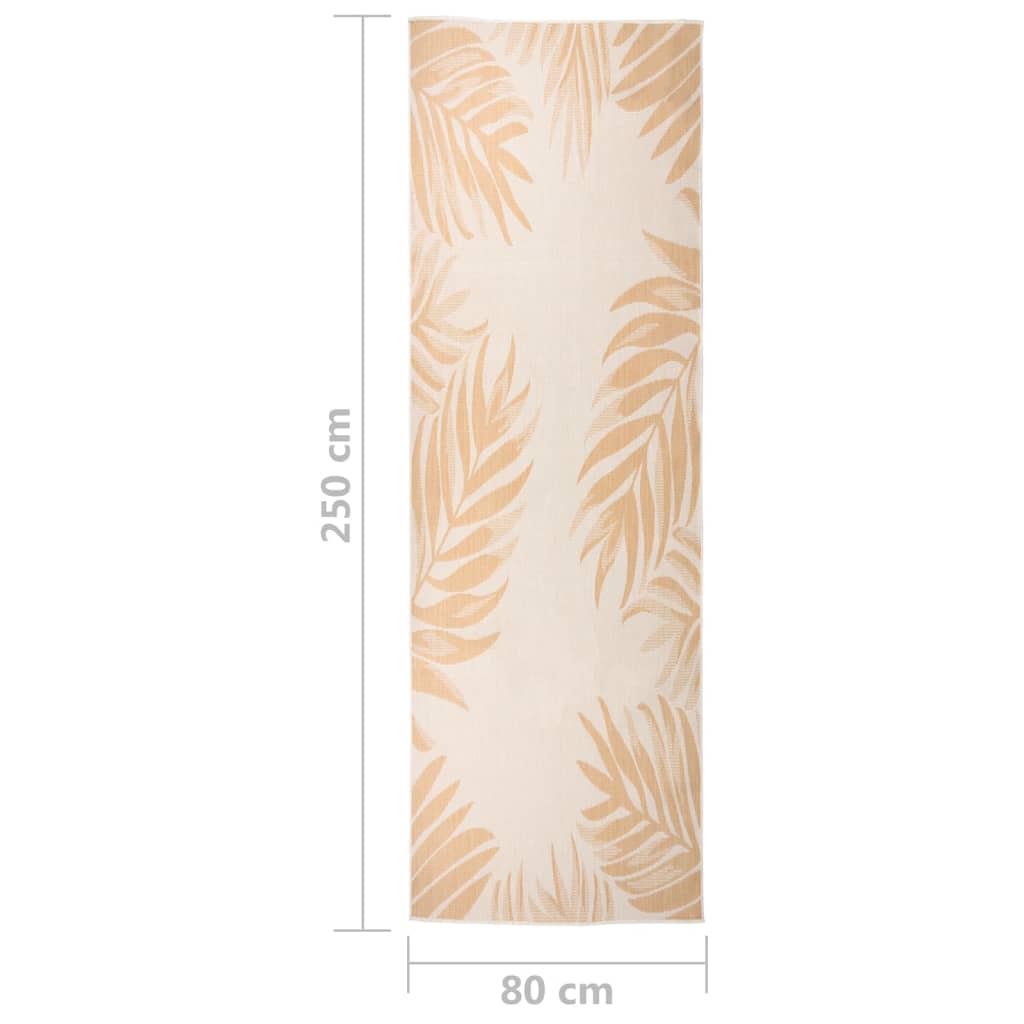 vidaXL Outdoor-Teppich Flachgewebe 80x250 cm Blattmuster