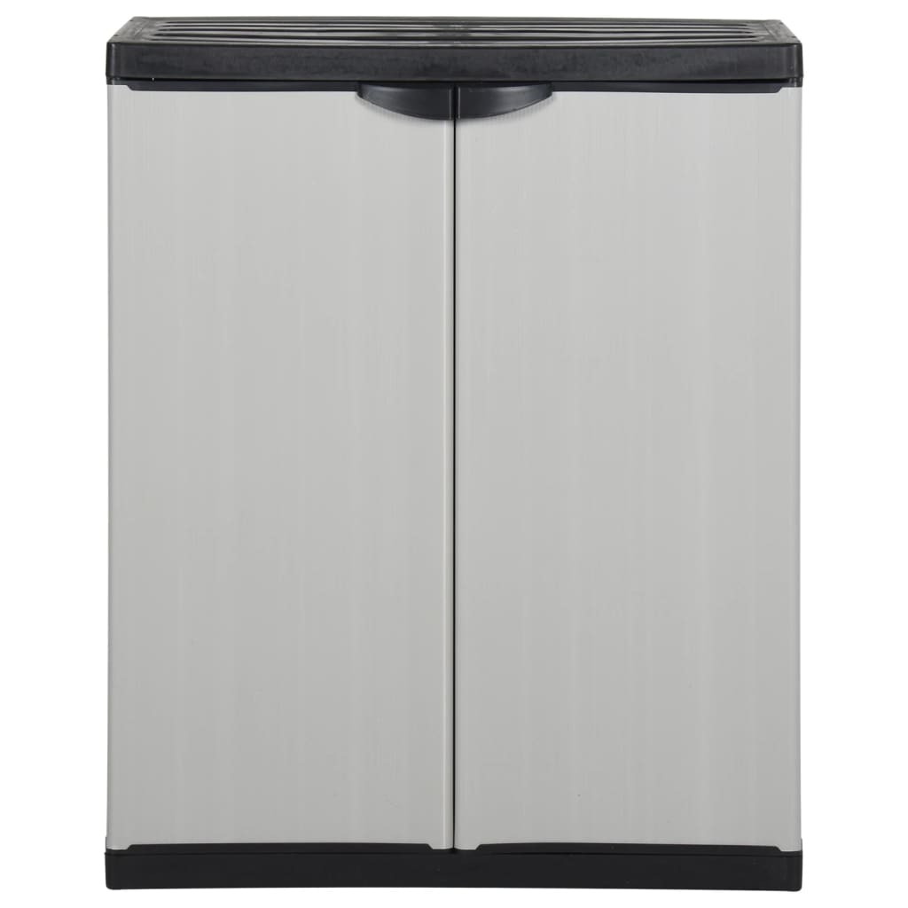 vidaXL Garten-Lagerschrank mit 1 Boden Grau und Schwarz 68x40x85 cm
