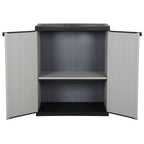 vidaXL Garten-Lagerschrank mit 1 Boden Grau und Schwarz 68x40x85 cm