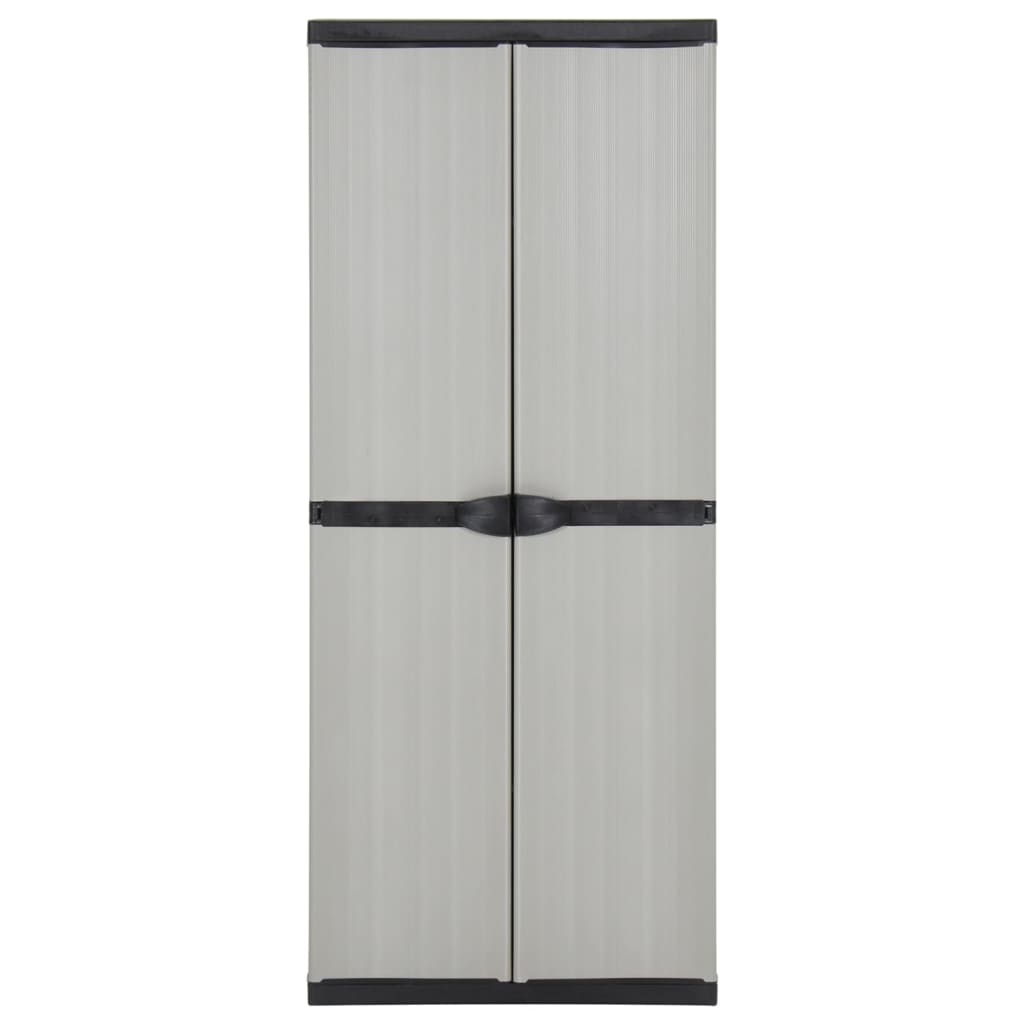 vidaXL Garten-Lagerschrank mit 3 Böden Grau & Schwarz 68x40x168 cm