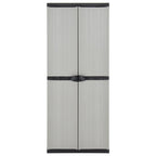 vidaXL Garten-Lagerschrank mit 3 Böden Grau & Schwarz 68x40x168 cm