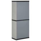 vidaXL Garten-Lagerschrank mit 3 Böden Grau & Schwarz 68x40x168 cm