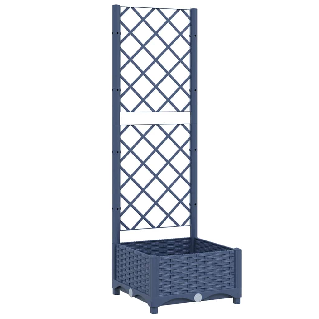 vidaXL Garten-Pflanzgefäß mit Spalier Blaugrau 40 x 40 x 121,5 cm PP