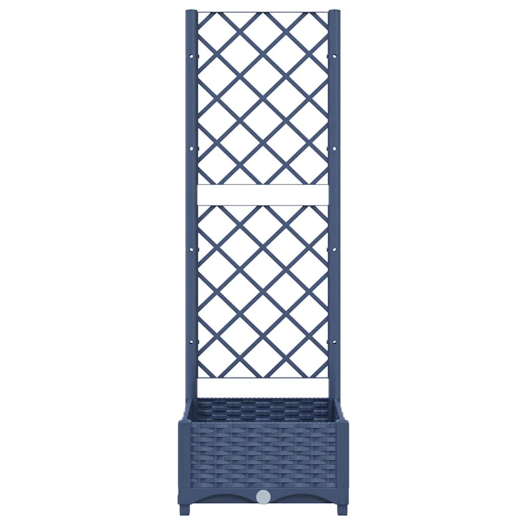 vidaXL Garten-Pflanzgefäß mit Spalier Blaugrau 40 x 40 x 121,5 cm PP