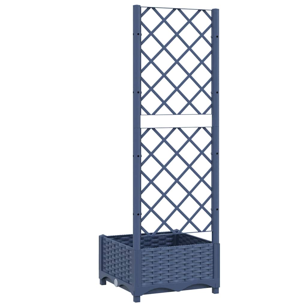 vidaXL Garten-Pflanzgefäß mit Spalier Blaugrau 40 x 40 x 121,5 cm PP
