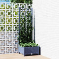 vidaXL Garten-Pflanzgefäß mit Spalier Blaugrau 40 x 40 x 121,5 cm PP