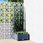 vidaXL Garten-Pflanzgefäß mit Spalier Blaugrau 40 x 40 x 121,5 cm PP