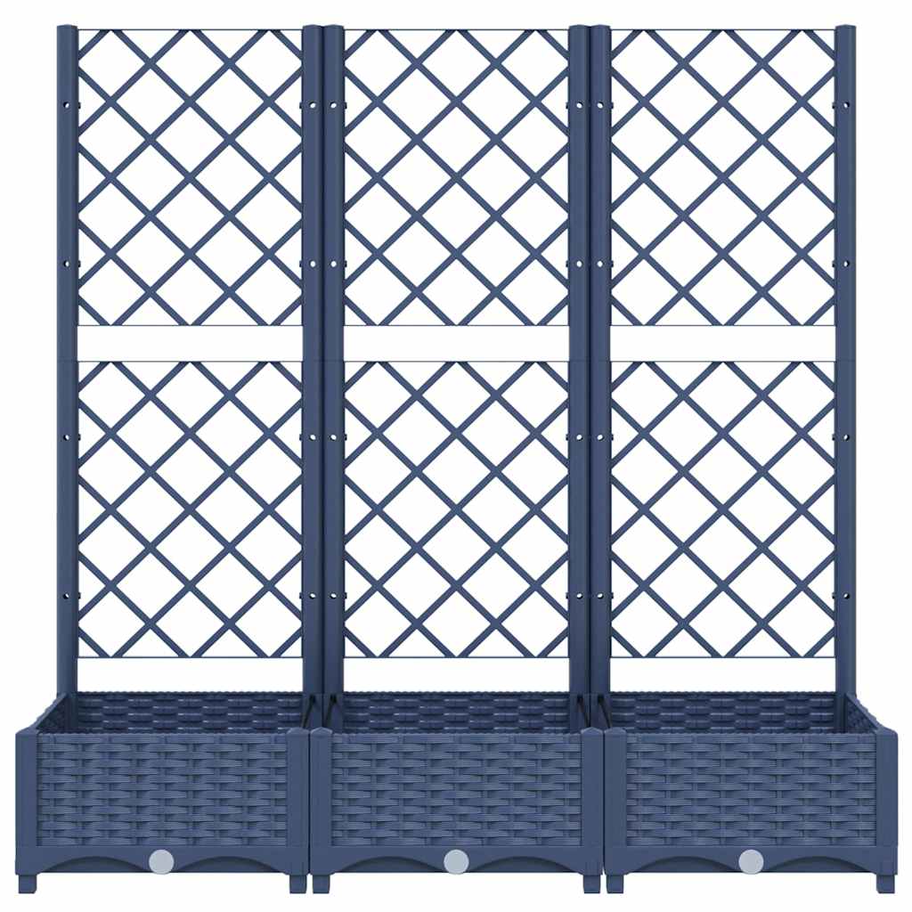 vidaXL Pflanzkübel mit Spalier Blaugrau 120x40x121,5 cm PP