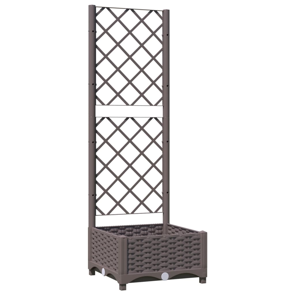 vidaXL Pflanzkübel mit Rankgitter Braun 40x40x121,5 cm PP