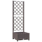 vidaXL Pflanzkübel mit Rankgitter Braun 40x40x121,5 cm PP